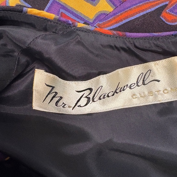 Mr Blackwell Custom Vintage 60s Long Silk Maxi Dress Mod Modern Design S Mint - Picture 5 of 5